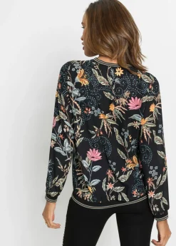 bonprix bonprix Blusa Negro de flores Clearance