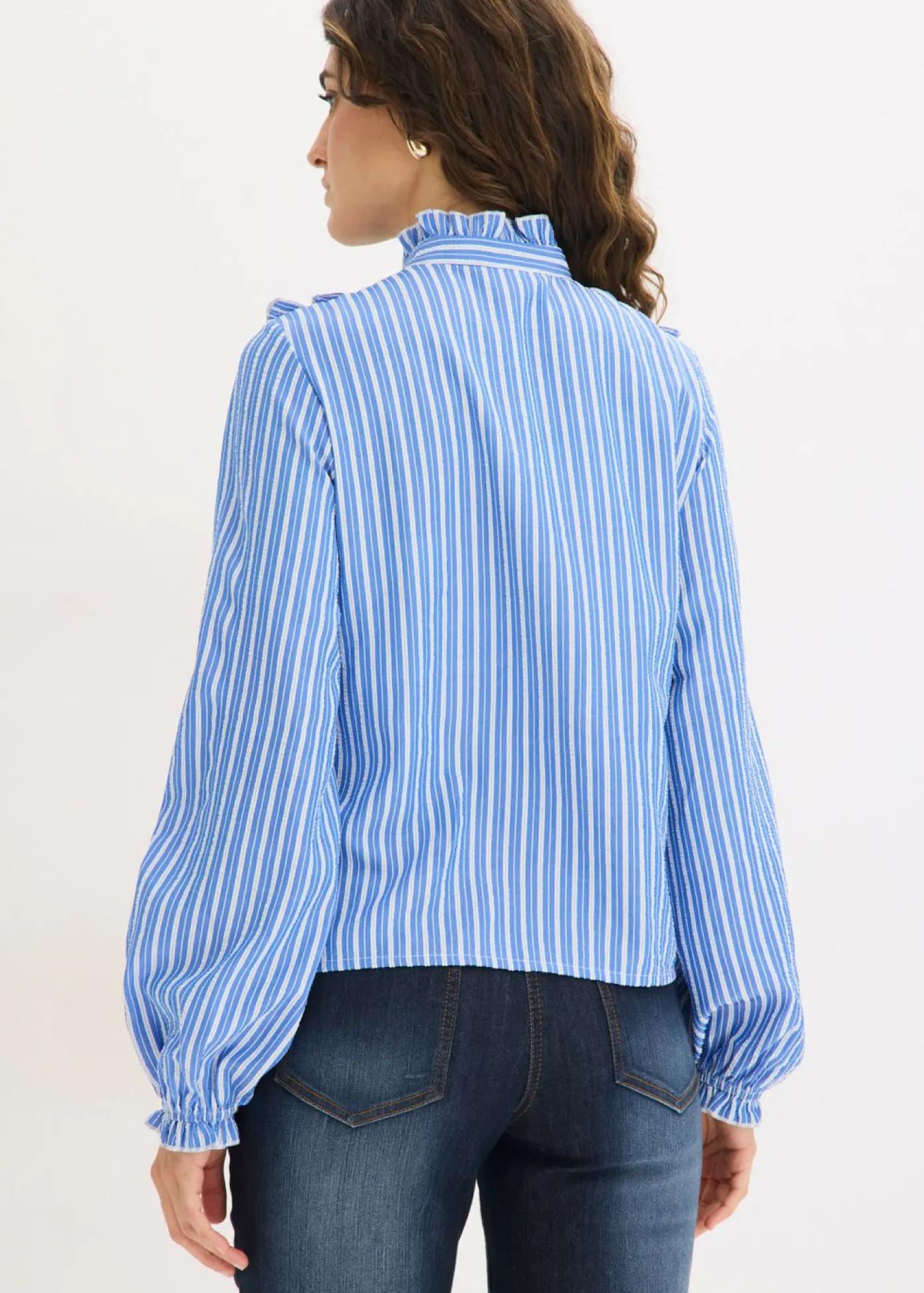 bonprix bonprix Blusa Azul-blanco con rayas