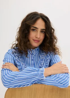 bonprix bonprix Blusa Azul-blanco con rayas