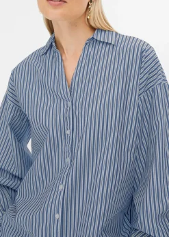 bonprix bonprix Blusa azul ahumado/blanco rayas verticales