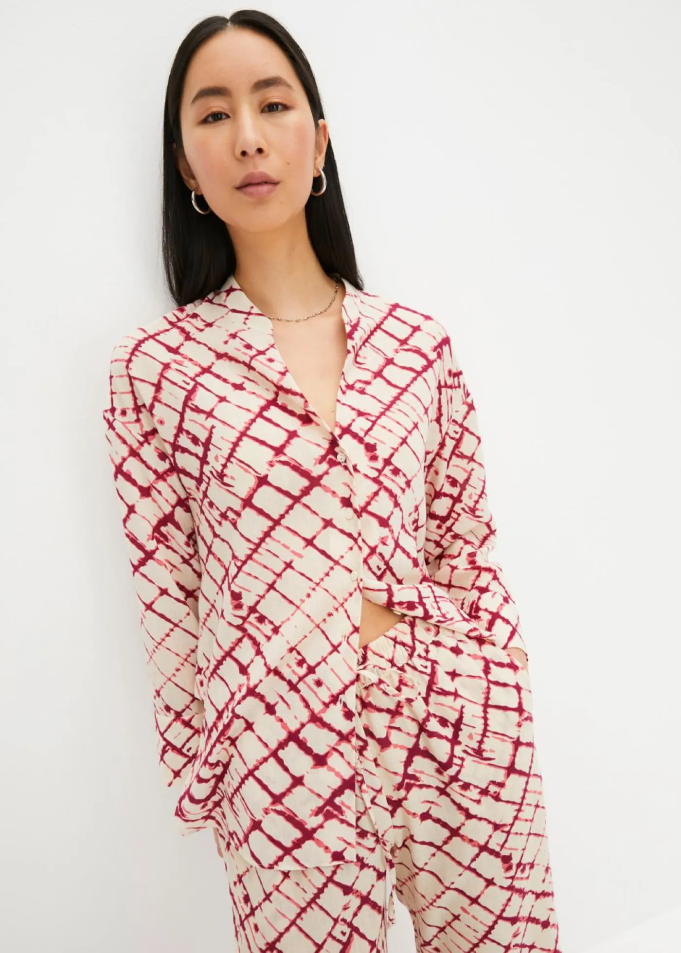 bonprix bonprix Blusa violeta-crudo estampado New