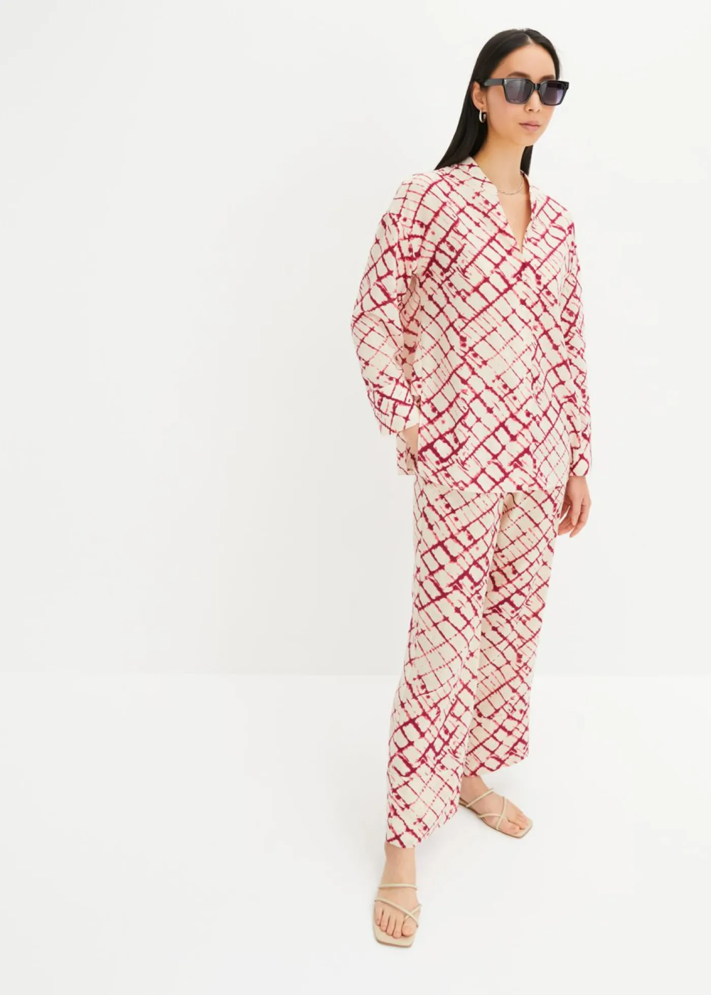 bonprix bonprix Blusa violeta-crudo estampado New