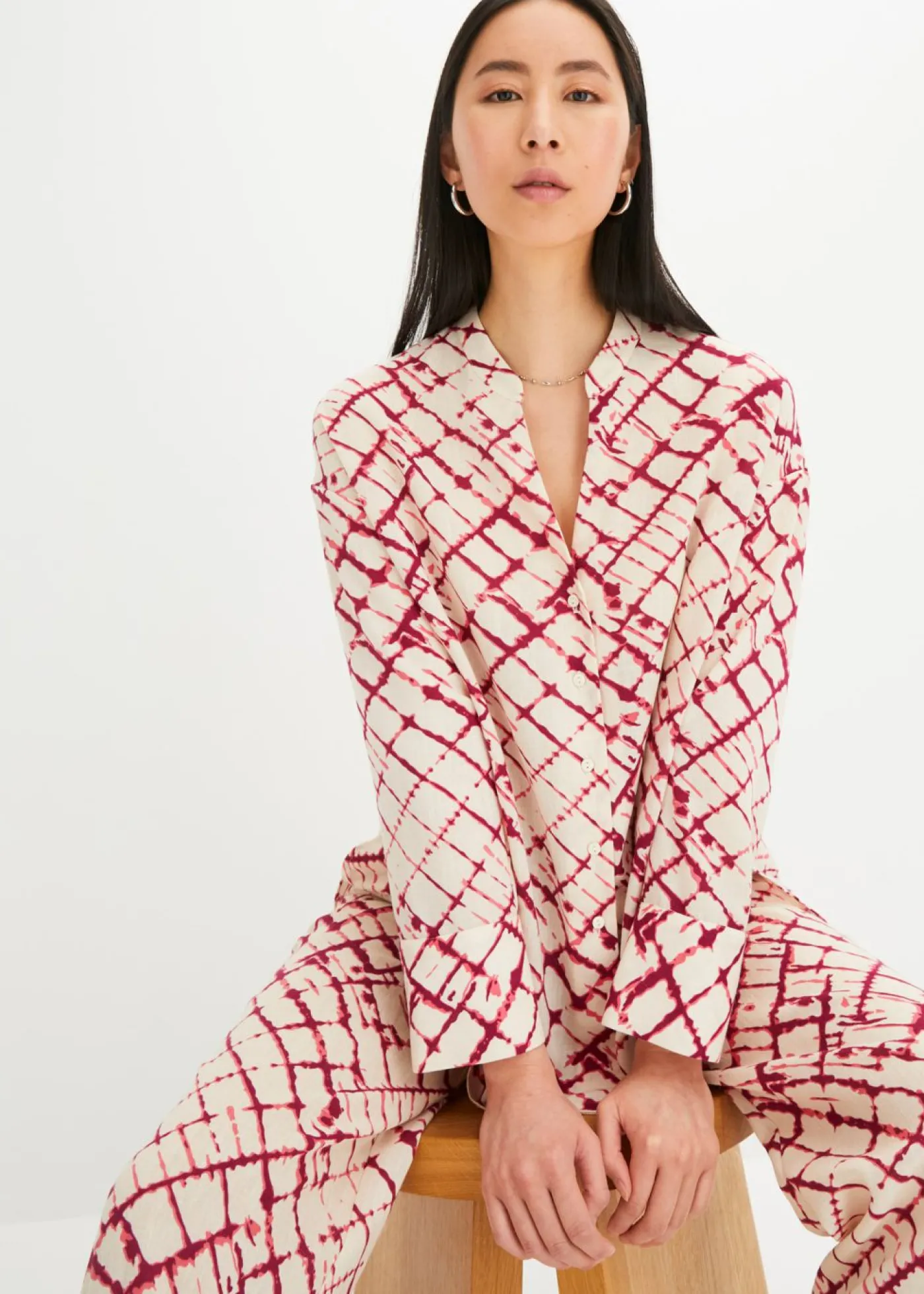 bonprix bonprix Blusa violeta-crudo estampado New