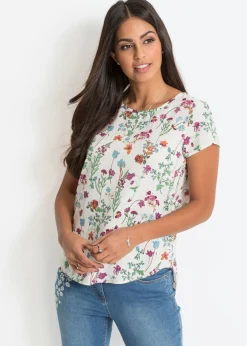 bonprix bonprix Blusa Blanco lana de flores Outlet