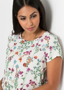 bonprix bonprix Blusa Blanco lana de flores Outlet