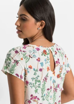 bonprix bonprix Blusa Blanco lana de flores Outlet