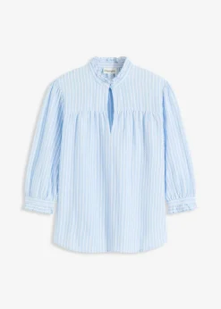 bonprix bonprix Blusa a rayas azul pálido-blanco lana con rayas Discount