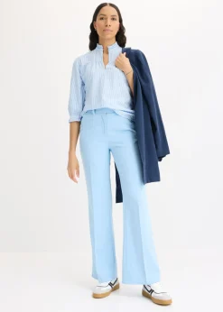 bonprix bonprix Blusa a rayas azul pálido-blanco lana con rayas Discount