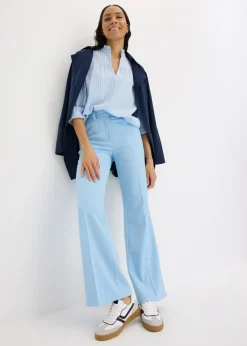 bonprix bonprix Blusa a rayas azul pálido-blanco lana con rayas Discount