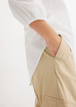 bonprix bonprix Blusa asimétrica con mangas abullonadas Blanco Best