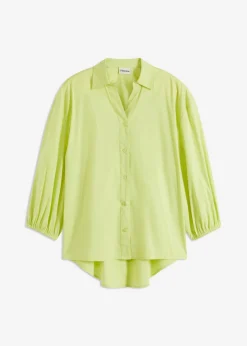 bonprix bonprix Blusa asimétrica con mangas abullonadas Verde menta