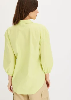 bonprix bonprix Blusa asimétrica con mangas abullonadas Verde menta