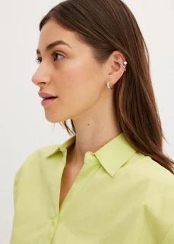 bonprix bonprix Blusa asimétrica con mangas abullonadas Verde menta