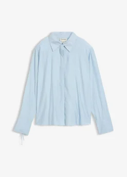 bonprix bonprix Blusa camisera de mezcla de viscosa fluida azul pálido Online