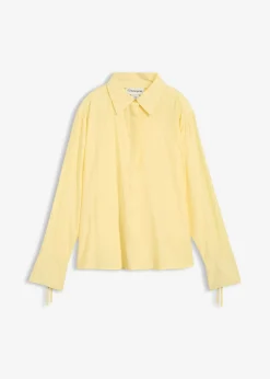 bonprix bonprix Blusa camisera de mezcla de viscosa fluida Amarillo claro Hot