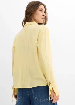 bonprix bonprix Blusa camisera de mezcla de viscosa fluida Amarillo claro Hot