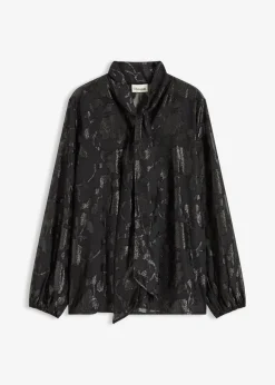 bonprix bonprix Blusa con bordado Negro Sale
