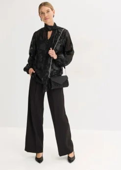 bonprix bonprix Blusa con bordado Negro Sale