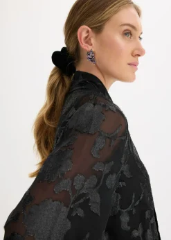 bonprix bonprix Blusa con bordado Negro Sale