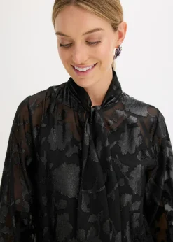 bonprix bonprix Blusa con bordado Negro Sale