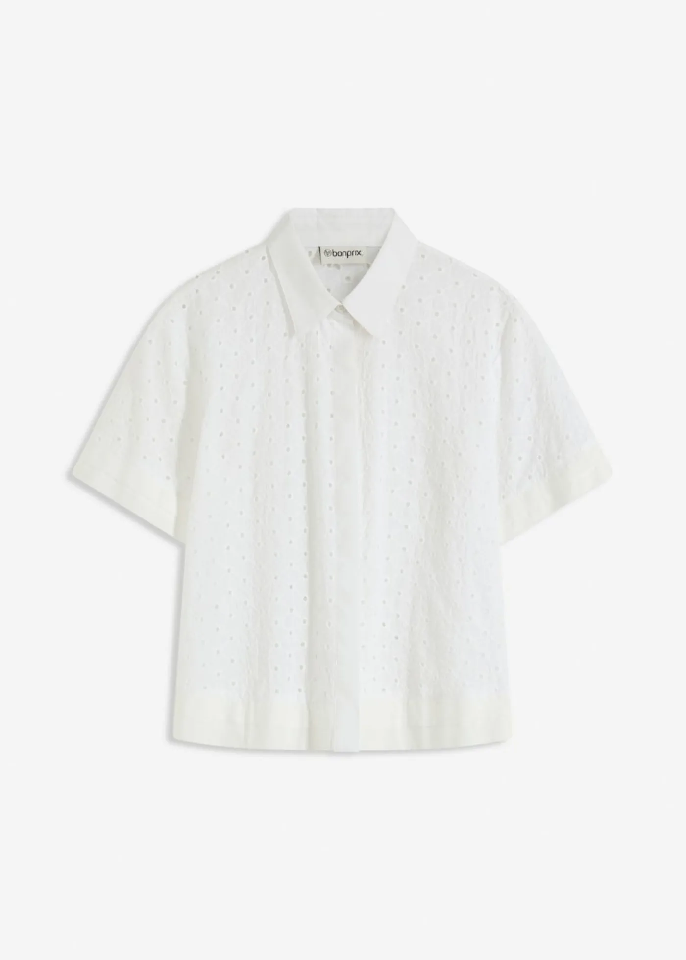 bonprix bonprix Blusa con bordado calado Blanco lana Discount