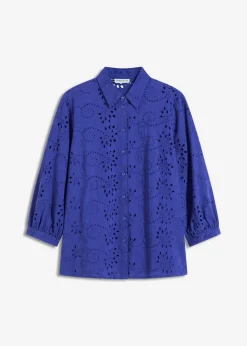 bonprix bonprix Blusa con bordado calado zafiro Outlet