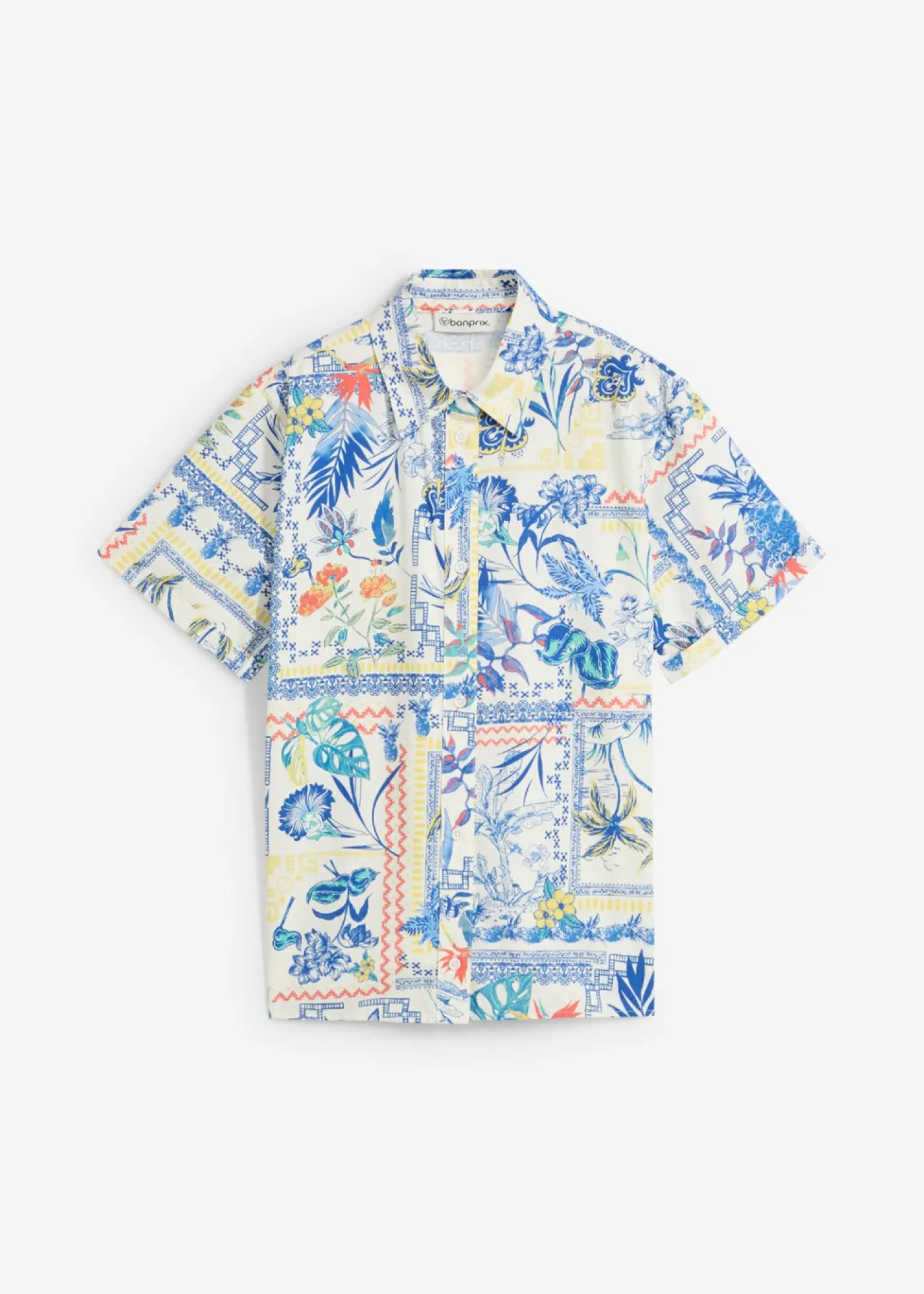 bonprix bonprix Blusa con contenido de seda Azul ártico Sale