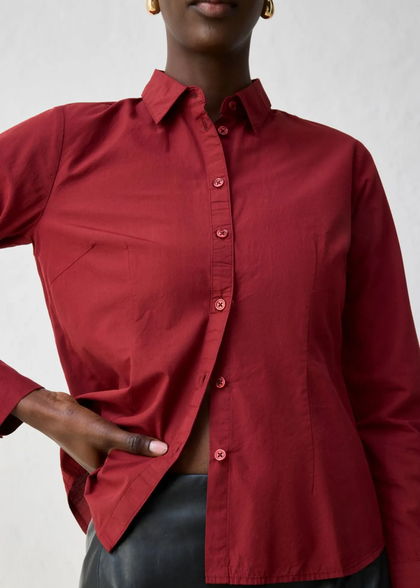 bonprix bonprix Blusa con contenido de seda rojo castaño Sale