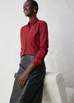 bonprix bonprix Blusa con contenido de seda rojo castaño Sale
