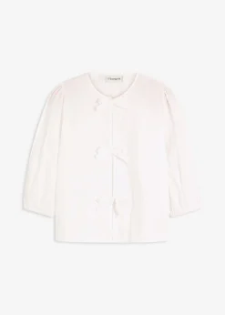 bonprix bonprix Blusa con detalle de lazo Blanco Online