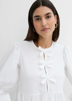 bonprix bonprix Blusa con detalles de lazo Blanco New