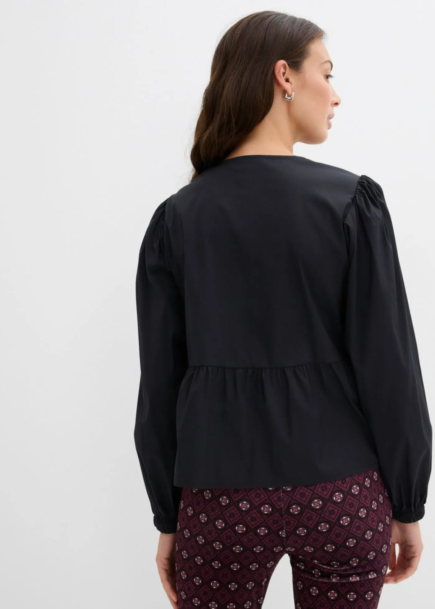 bonprix bonprix Blusa con detalles de lazo Negro Outlet