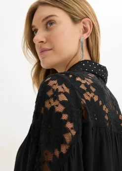 bonprix bonprix Blusa con encaje Negro Online