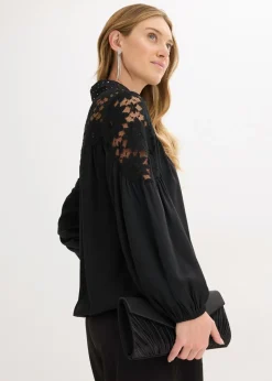 bonprix bonprix Blusa con encaje Negro Online