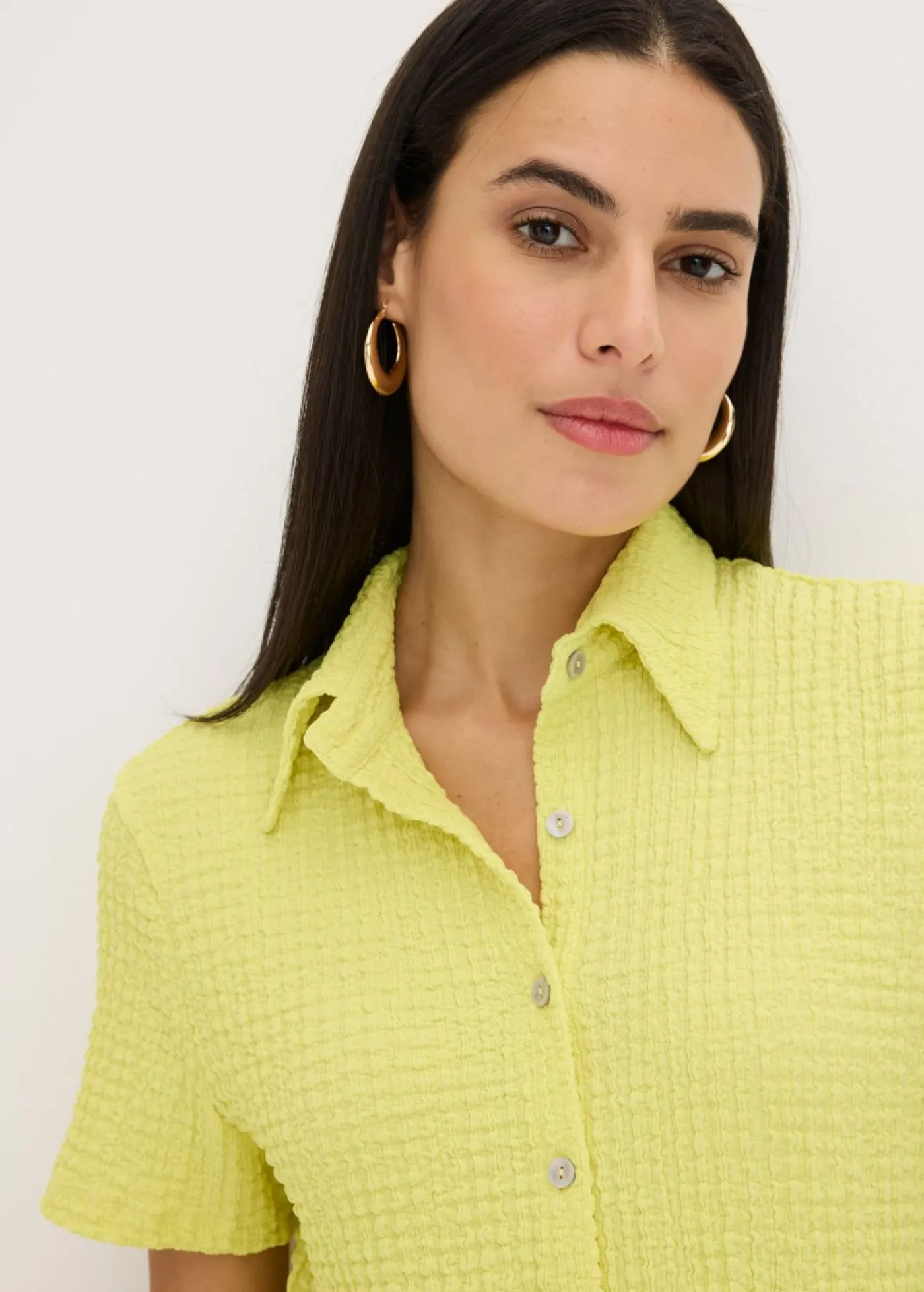 bonprix bonprix Blusa con estructura Amarillo cítrico Outlet