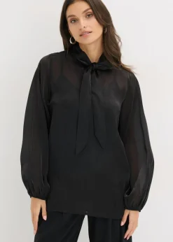 bonprix bonprix Blusa con lazo Negro Best