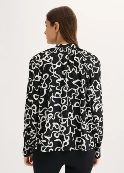 bonprix bonprix Blusa con lazo Negro-blanco estampado Clearance