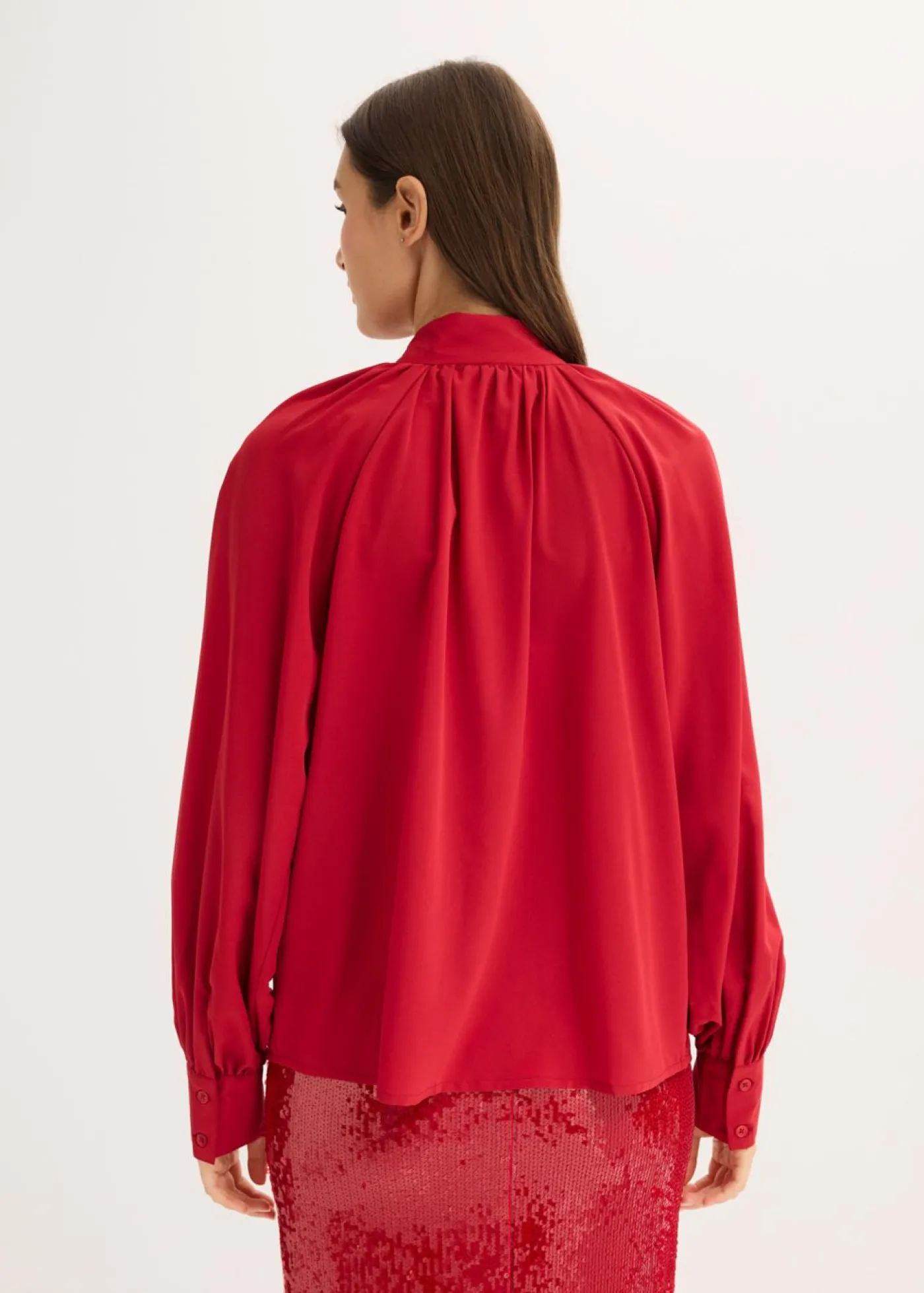 bonprix bonprix Blusa con lazo rojo cayena Discount