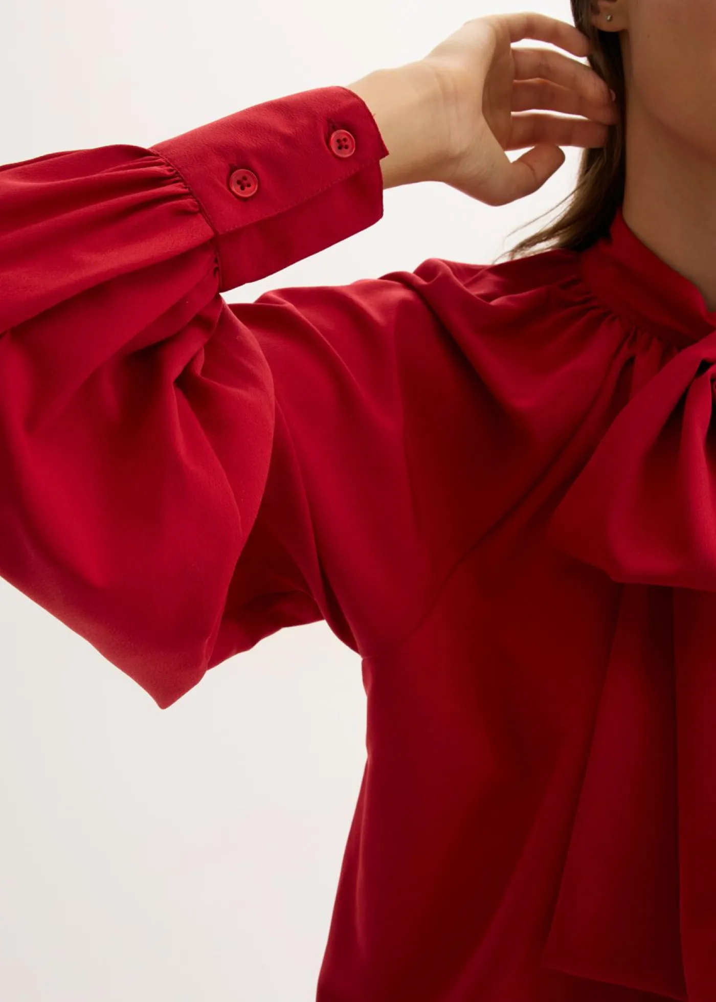 bonprix bonprix Blusa con lazo rojo cayena Discount
