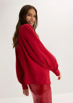 bonprix bonprix Blusa con lazo rojo cayena Discount