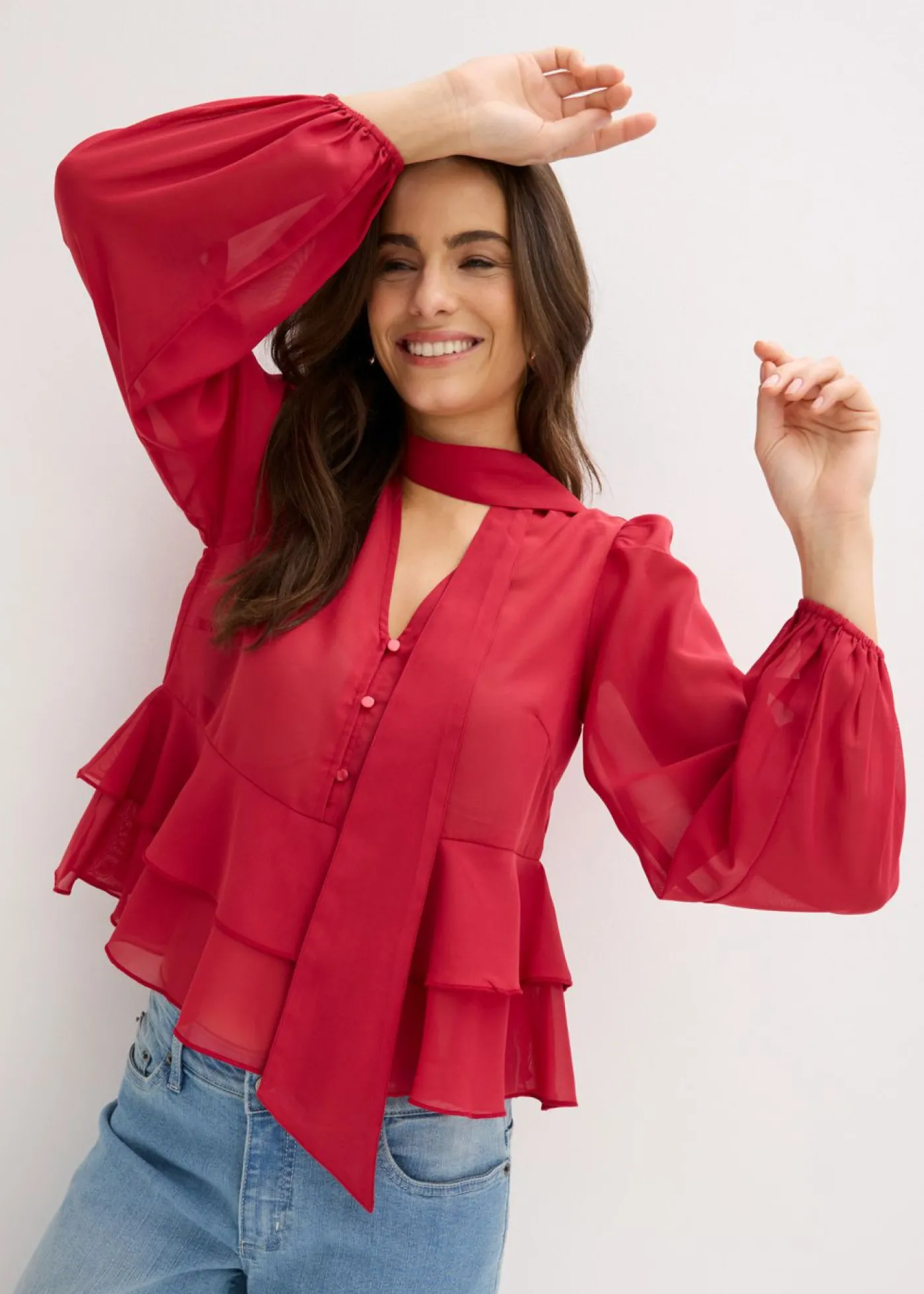 bonprix bonprix Blusa con lazo Cereza Outlet