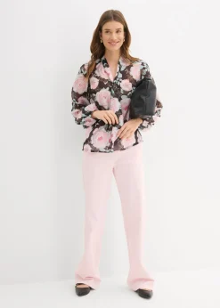 bonprix bonprix Blusa con lazo Negro de flores Best
