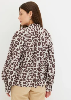 bonprix bonprix Blusa con lazo estampado leo arena Online