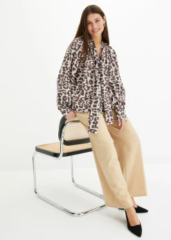 bonprix bonprix Blusa con lazo estampado leo arena Online