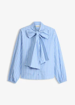 bonprix bonprix Blusa con lazo azul provenzal-blanco con rayas Clearance