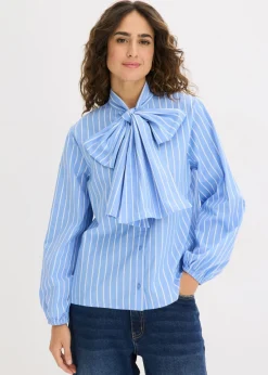 bonprix bonprix Blusa con lazo azul provenzal-blanco con rayas Clearance