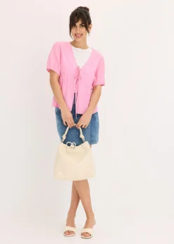 bonprix bonprix Blusa con lazos Rosa
