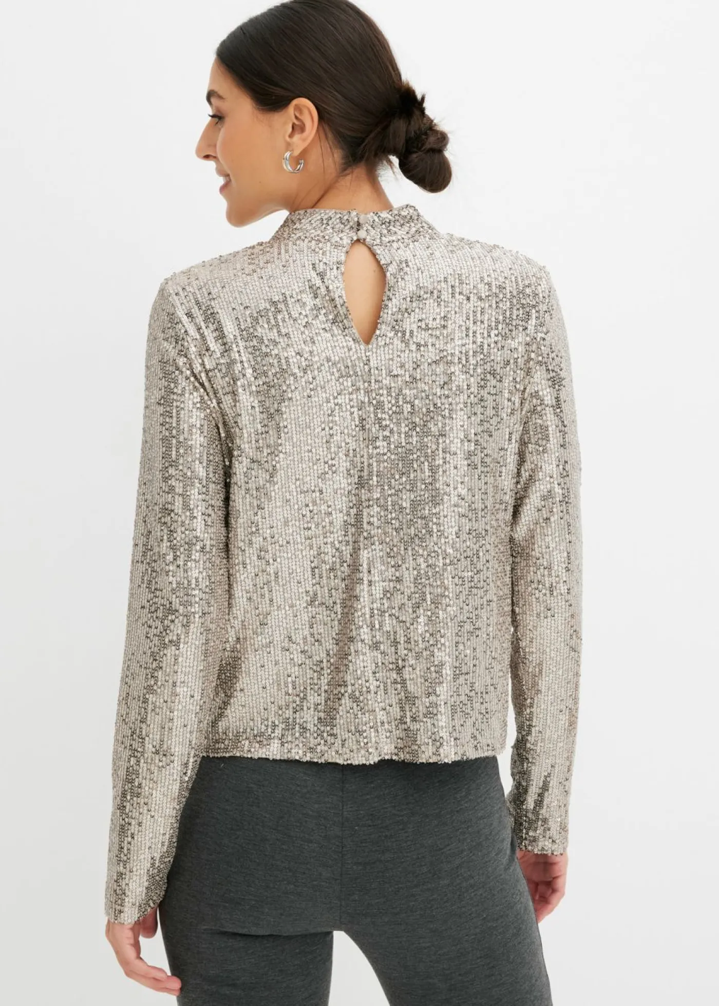 bonprix bonprix Blusa con lentejuelas Piedra Clearance