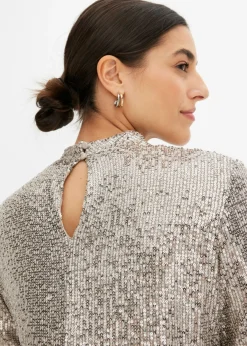 bonprix bonprix Blusa con lentejuelas Piedra Clearance