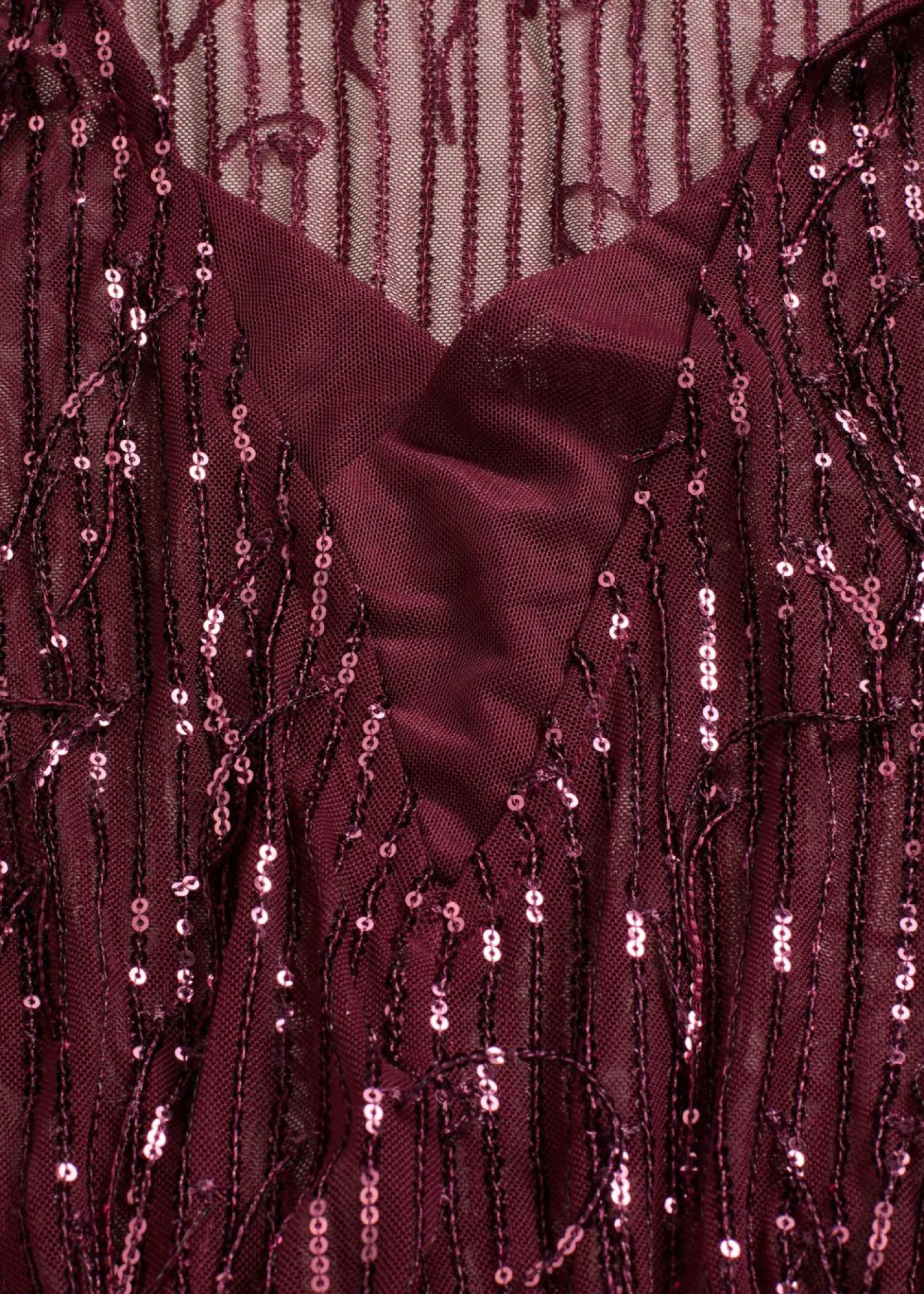 bonprix bonprix Blusa con lentejuelas y flecos rojo burdeos New